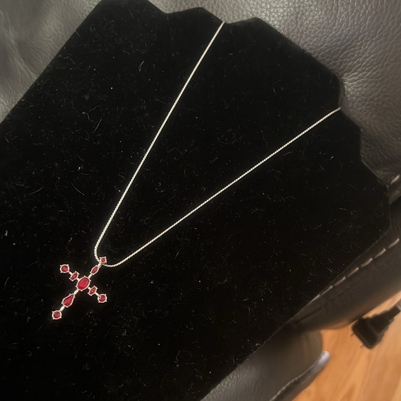Brighton crystal ruby cross Pendant Necklace - Picture 8 of 9